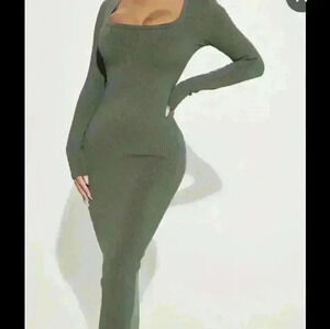 NWT Zara sexy cocktail party  bodycon square neck knit dress S medium